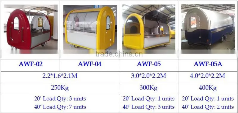 (Skype/Wechat: hnlily07) Australian Standard Food Trailer Mobile Food Cart