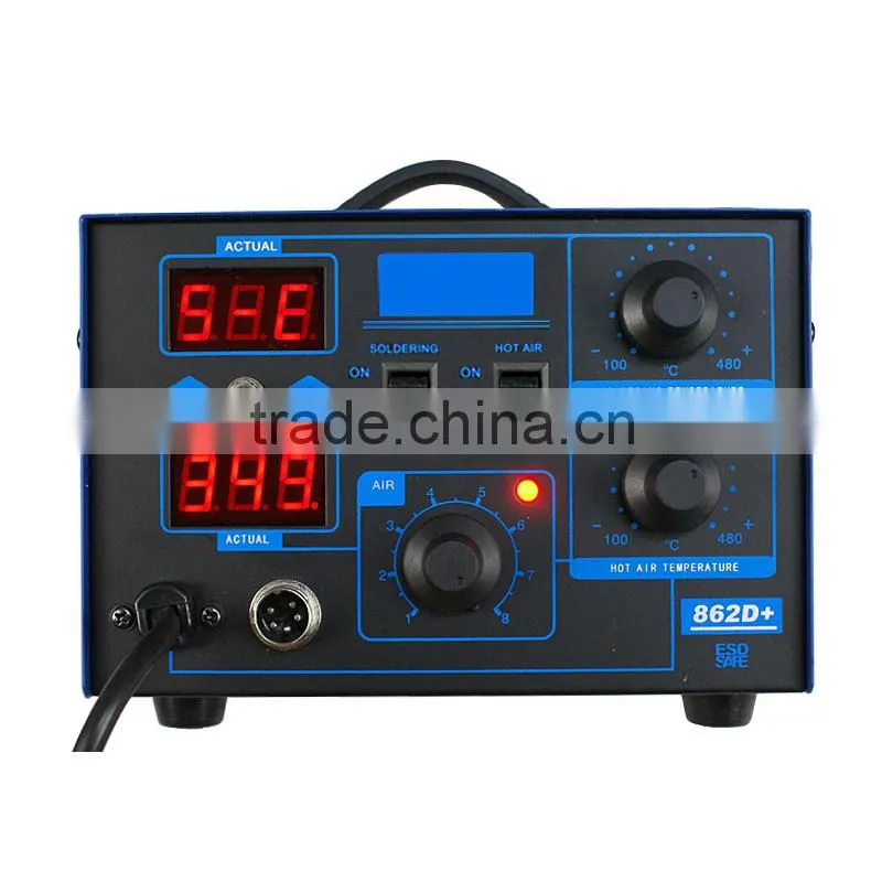 2in1 862D+ 110V SMD Rework Soldering Station + Soldering Iron Hot Air Gun 110V