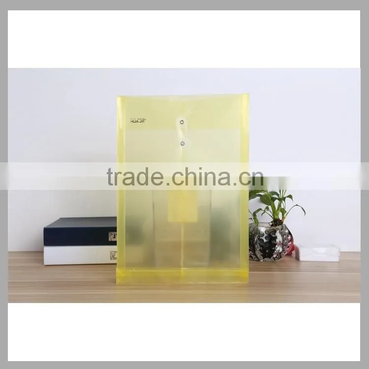 Transparent envelope shape clear bag pocket files plastic document bag with strings