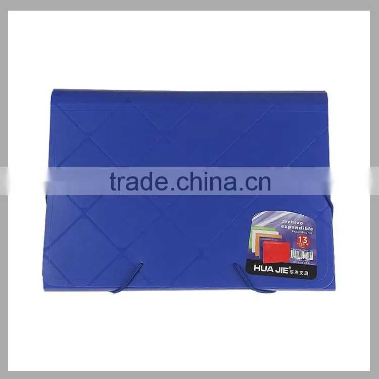 PP expanding file folders tartan carrying case with elastic enclosure