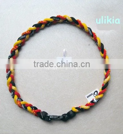 The latest design of Germanium&Titanium tri-braided necklace