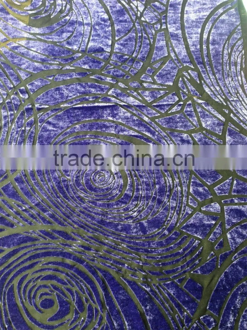 Color brilliancy of devoured out Visco Silk velvet fabric