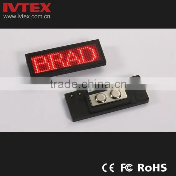 Digital Blue Rechargeable Battery Backup digital LED Display / LED name badge / Mini name card