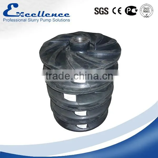 Corrosion resistant rubber lined slurry pump impeller