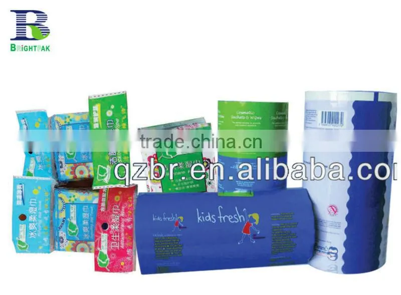 OPP laminated Packing Film, Hot Selling Colorful PET Printed Packing Film Roll, packing film/wet tissues wrapping film roll