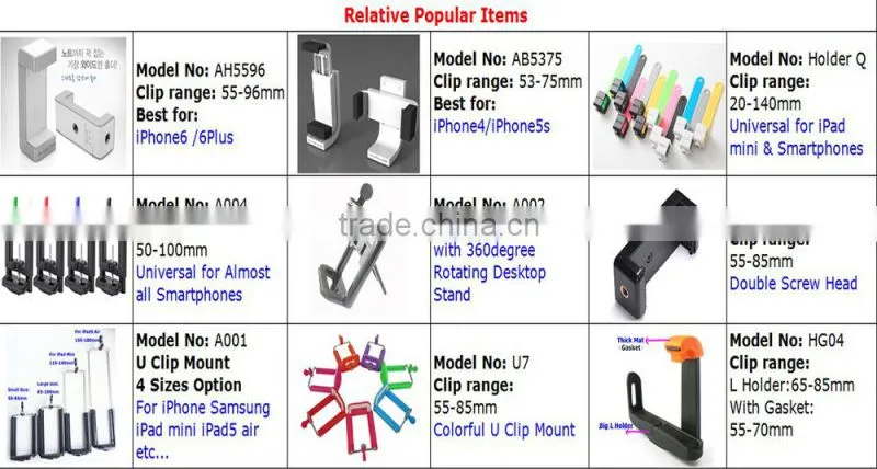 High Quality AHOLDB 5596 Mobile Phone Stand Holder Clip Mount Adapter Mini Tripod for iPhone6 plus MIUI HTC Samsung S3 Bracket