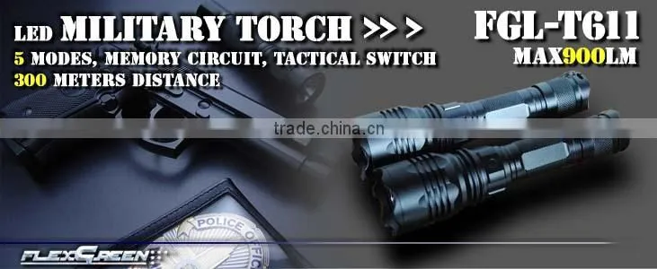 T6 LED 18650 battery hard anodizing flashlight