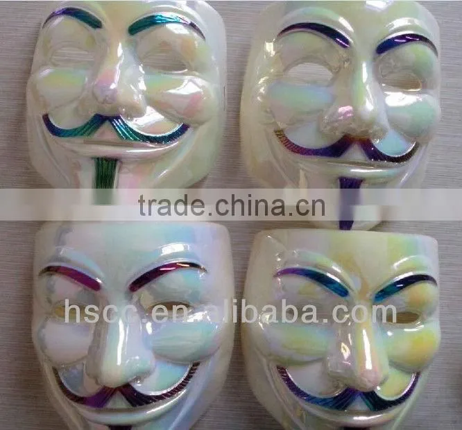 Newest Fashion Rainbow Color Plastic V for Vendetta Guy Fawkes Mask For Wholesale