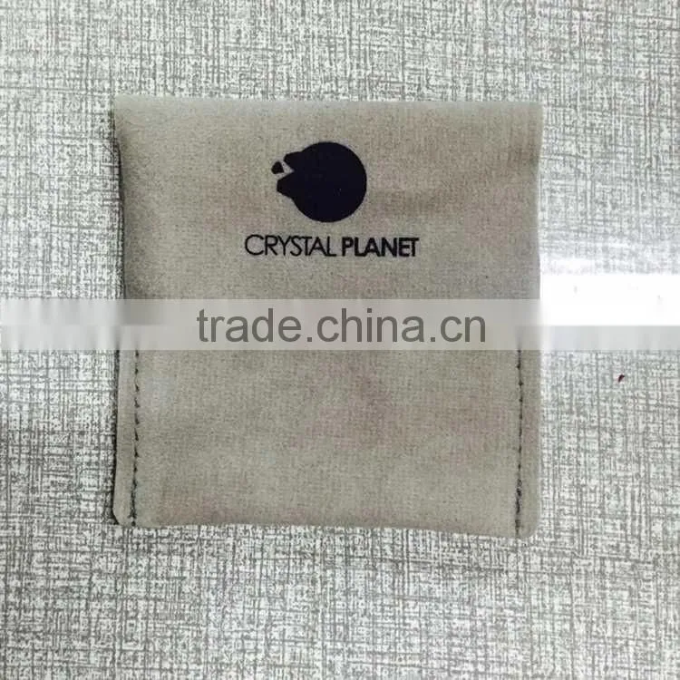 Custom Logo Packaging case Velvet Jewelry Gift Bag with flap