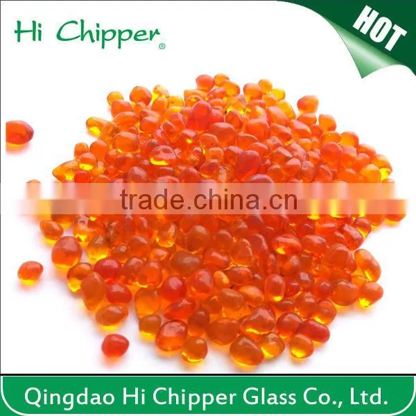 fire colored glass beads and rocks for fireplace decoration