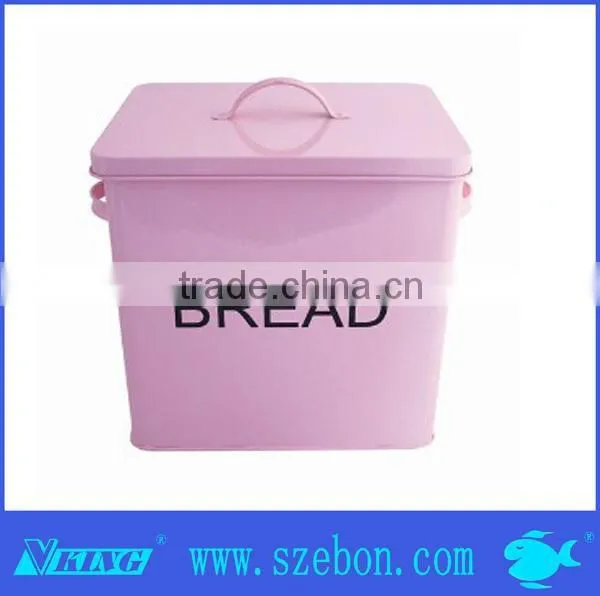 High quality color painting stainless steel bread box bread bin