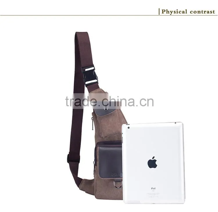Custom canvas messenger bag wholesale men chest bag