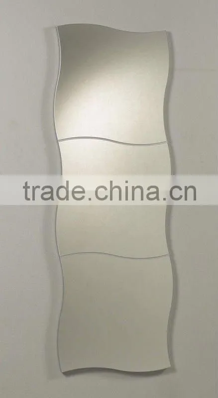 Art deco sandblasted mirror glass with double coated paint