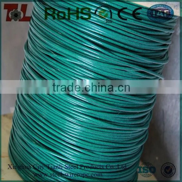 7*7 PVC coated steel cable/ steel wire rope
