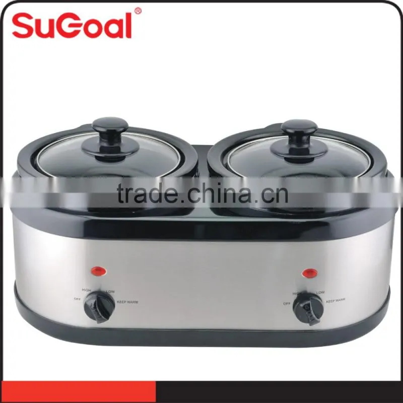 1.5L SS body twins Slow Cooker