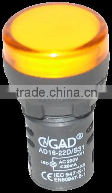 CNGAD 5 colors 220V LED panel lamp (pilot light,led signal lamp)(GD16-22DS)