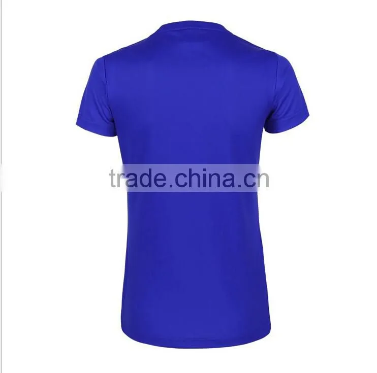 2016 custom wholesalecomfortable ladies royal blue running tshirt