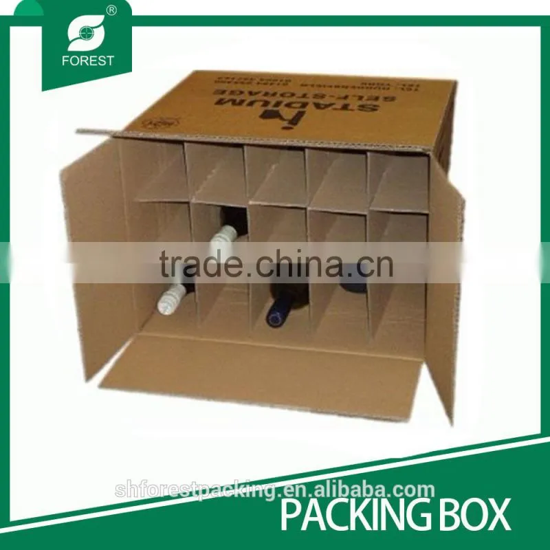 GLASS BOTTLE CARRIER BOX WITH SEPARATIONS