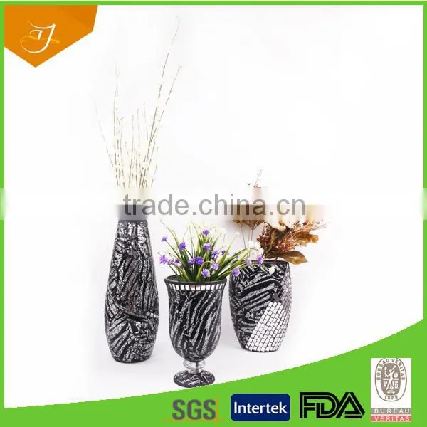 Decorative Mosaic Tall Trumpet Glass Vases, Decorative Mosaic Trumpet Glass Vases