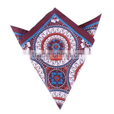 Classic print pure silk pocket square