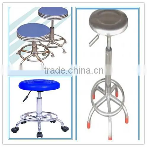 stainless steel rolling leather bar stool