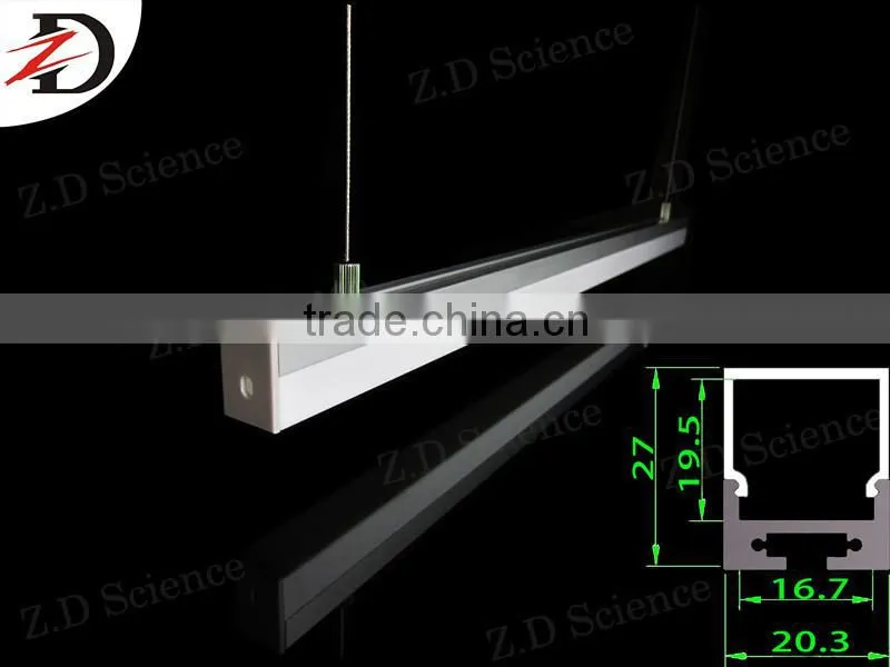 Aluminum Housing Suspended Extrusion Channel With 24V LED Lighting Strip Bar With Diffuser