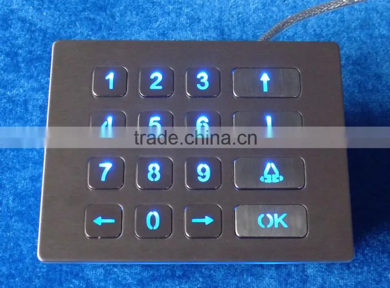 Industrial vandal proof with backlight numeric keypad