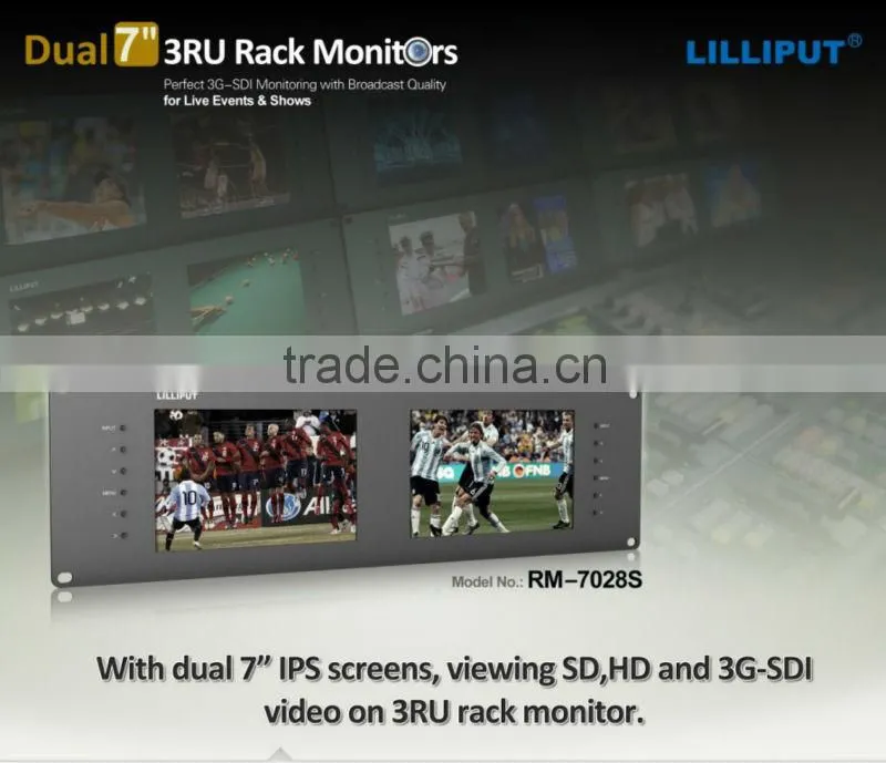 Lilliput 7 inch rack mount broadcast HD LCD monitor for professional film