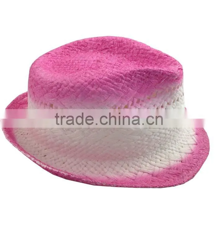 WLPROHAT06-03 100% PAPER STRAW FEDORA COWBOY HAT, COLOR SHADE HAT, CHILD HAT