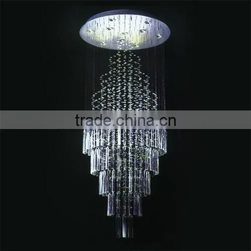 large stair chandelier light with GU10 light source for hotel lobby