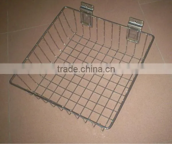 Supermarket hanging slatwall wire basket