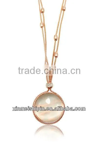 18K Gold Plating Chains necklace & crystal Cat-eyes stone necklace LN015-3