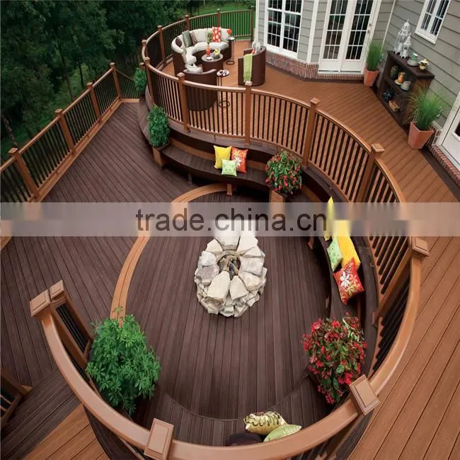 Construction material anti-slip wpc outdoor deck WPC decking board
