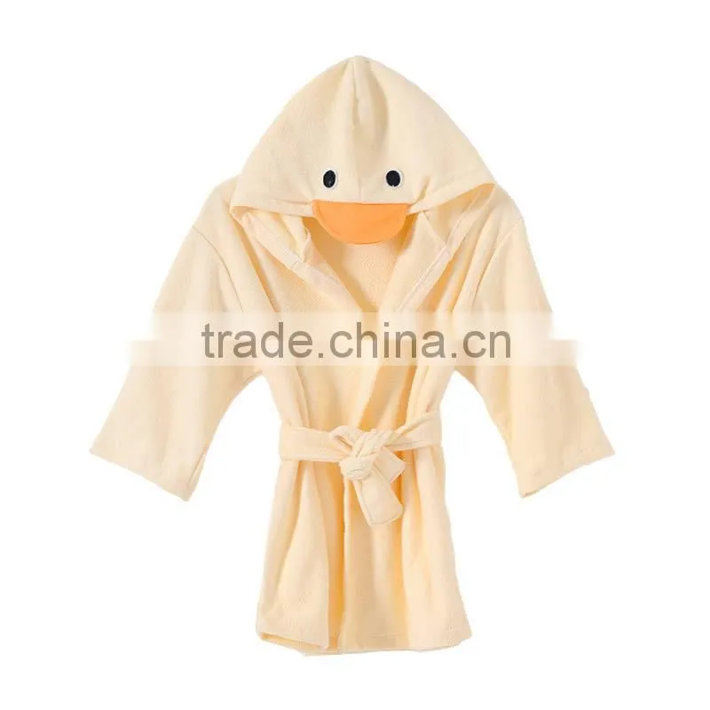 100% cotton kids cute duck bathrobe