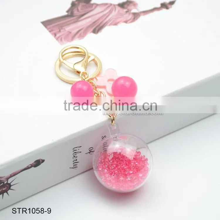 Promotional Crystal Bead Ball Keychain