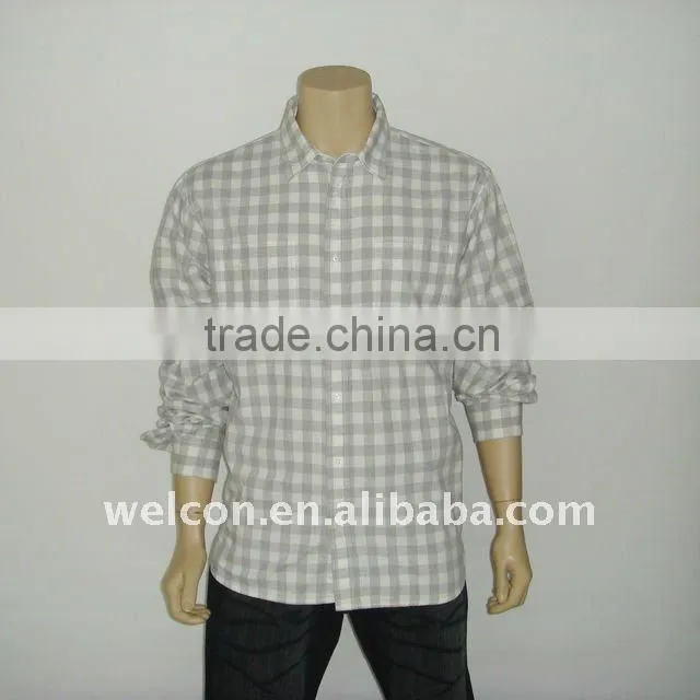 Chinese factory processing ODM OEM 100% cotton casual long sleeve popular check men's shirt