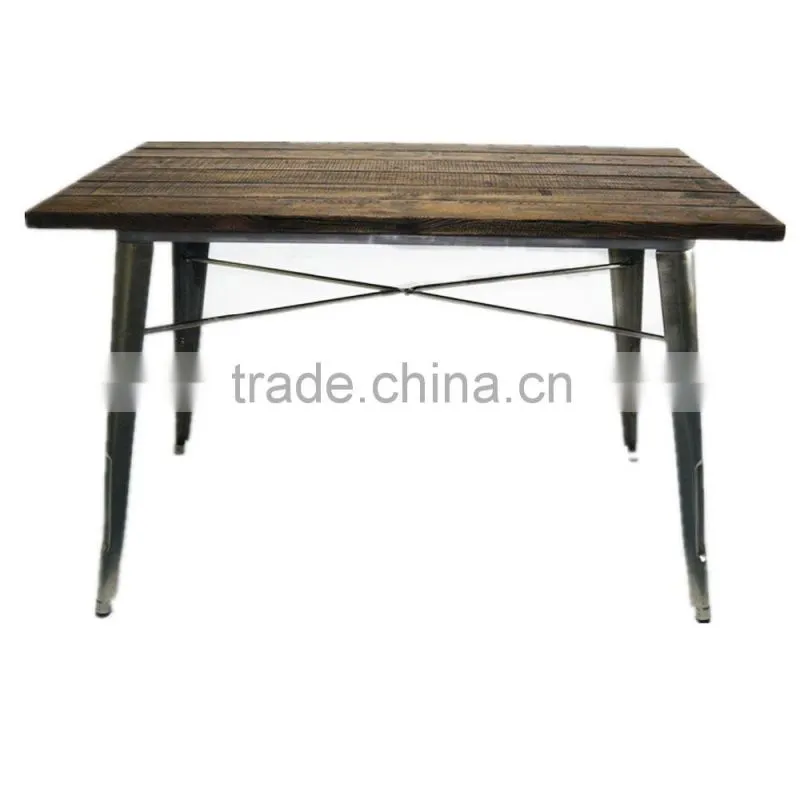 Wholesale vintage restaurant dining metal legs wood table
