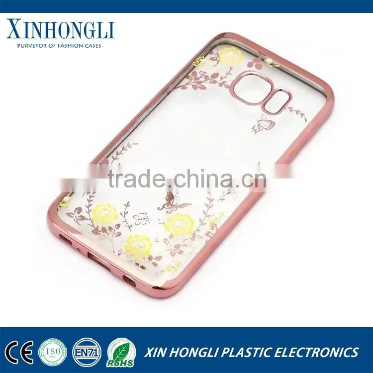 custom Electroplate Soft tpu pc case for samsung galaxy s7 s7edge ,electroplating tpu case