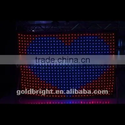 2015 China size 2*3m+1*2m china led video curtain led display wall hot video