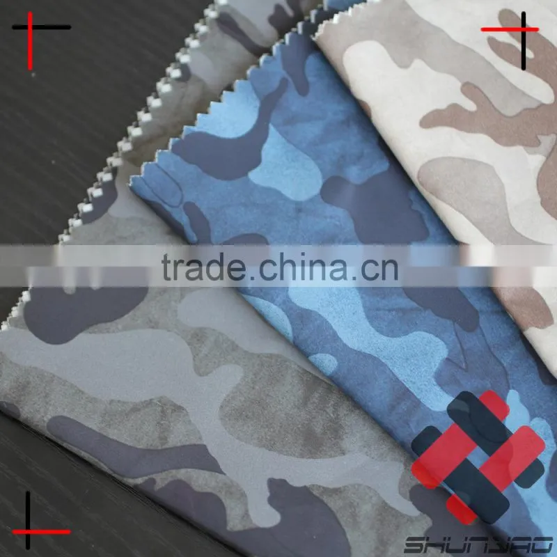 50D 72F multi filament camouflage fabric 100% 300T polyester taffeta printed for Padded Jacket
