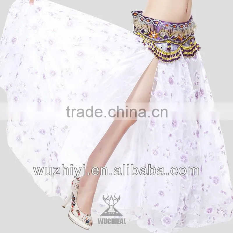 Wuchieal Cheap Belly Dancing Side-Opening Skirt with Stamping and Printing