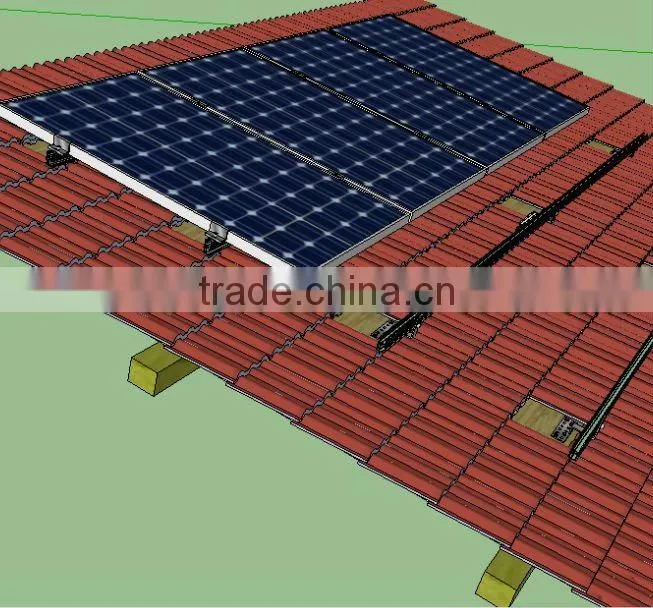 Color solar tiles roof mount &bracket