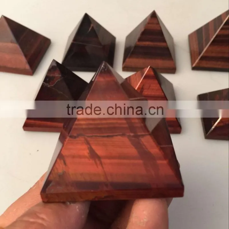 Top quality red tiger eye stone pyramid for sale