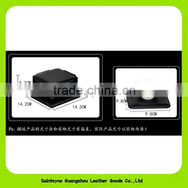 Manufacturer PU Material embossed PU Leather Coaster Guangzhou 16033