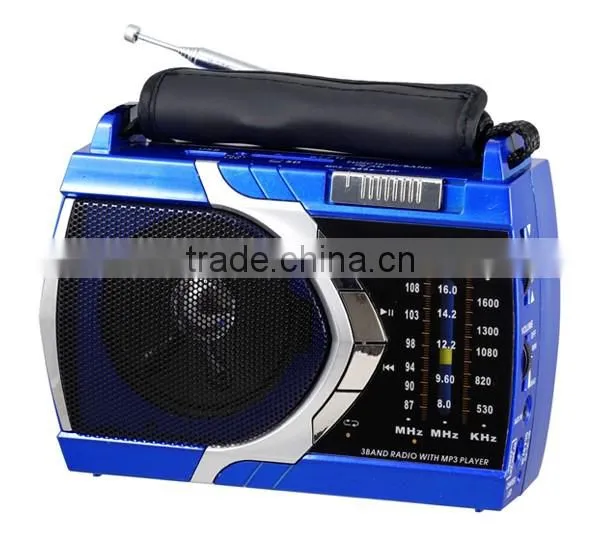Classical AM FM portable radio with tuning and metal antenna