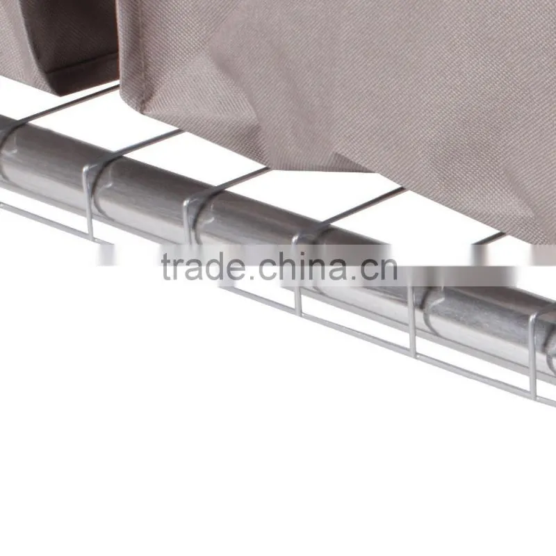 Silver Grey Coated 3-Section Heavy-Duty Steel Rolling Laundry Sorter/Cart