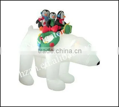 Christmas Decoration Inflatable White Bear with Led Light