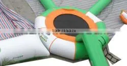 Best quality 0.9mm materials floating inflatable water park with inflatable water trampoline