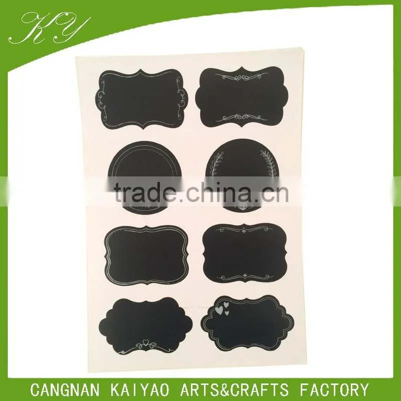 custom die cut various shape black chalkboard adhesive sticker