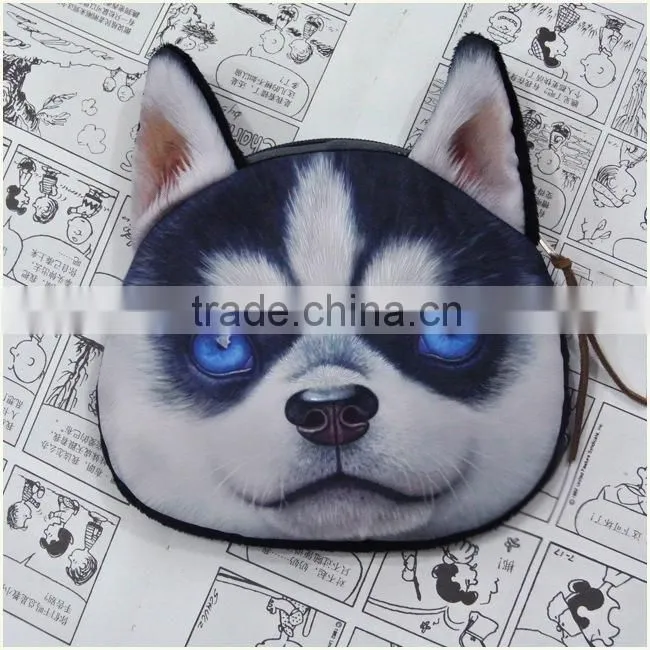 Aimigou Wholesale Factory Direct Sale 3D Dog Faced Coin Purses